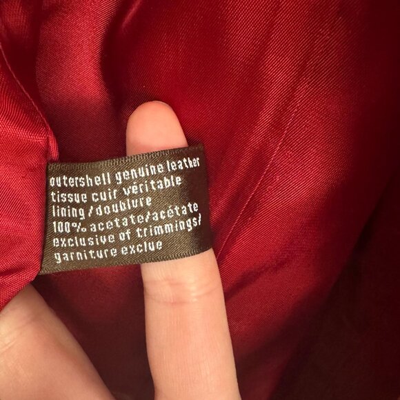 Vintage 90s Danier Red Leather Blazer Jacket | Genuine Leather Coat Small - Picture 11 of 13